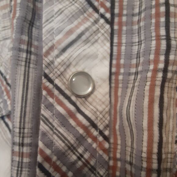 Buckle BKE Men Shirt XL Gray Plaid Slim Fit Pearl Snap Long Sleeve Western - Picture 3 of 10